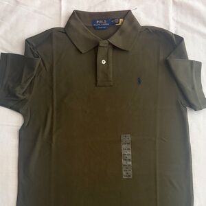 Polo by Ralph Lauren Olive Green Classic Pique Polo with Navy Pony